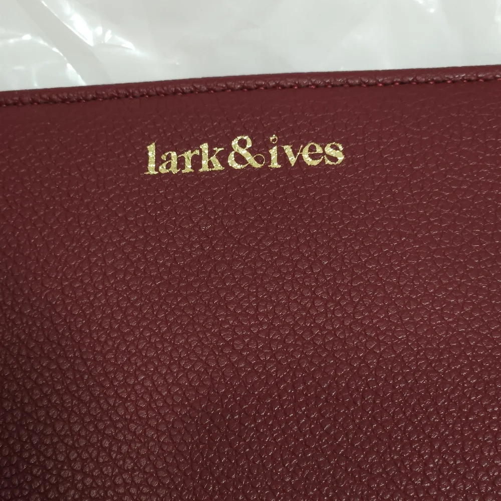Lark & Ives NWOT Red Faux Leather/Vegan Leather Slim Wallet
